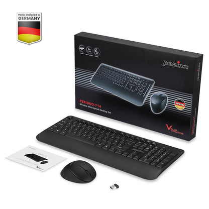 PERIDUO-714 - Wireless Standard Combo with Palm Rest and Quiet Keys - Perixx Europe