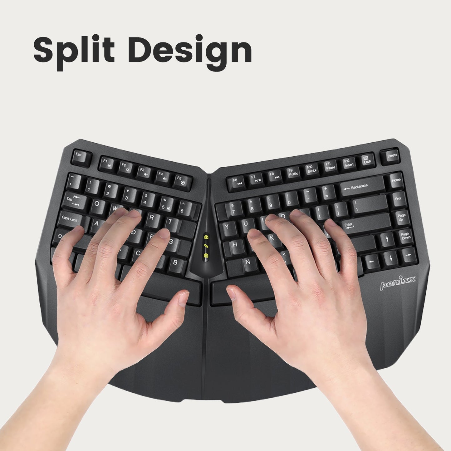 PERIDUO-813B Wireless Ergonomic Compact Keyboard & Vertical Mouse - Bundle with a 6-Button Ergonomic Vertical Mouse - Black - Perixx Europe