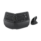 PERIDUO-813B Wireless Ergonomic Compact Keyboard & Vertical Mouse - Bundle with a 6-Button Ergonomic Vertical Mouse - Black - Perixx Europe