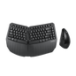 PERIDUO-813B Wireless Ergonomic Compact Keyboard & Vertical Mouse - Bundle with a 6-Button Ergonomic Vertical Mouse - Black - Perixx Europe