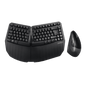 PERIDUO-813B Wireless Ergonomic Compact Keyboard & Vertical Mouse - Bundle with a 6-Button Ergonomic Vertical Mouse - Black - Perixx Europe