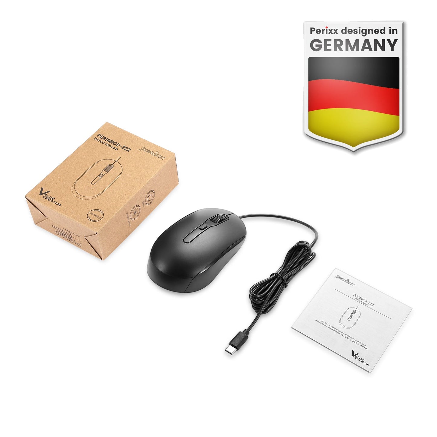 PERIMICE-222 Wired USB Optical Mouse