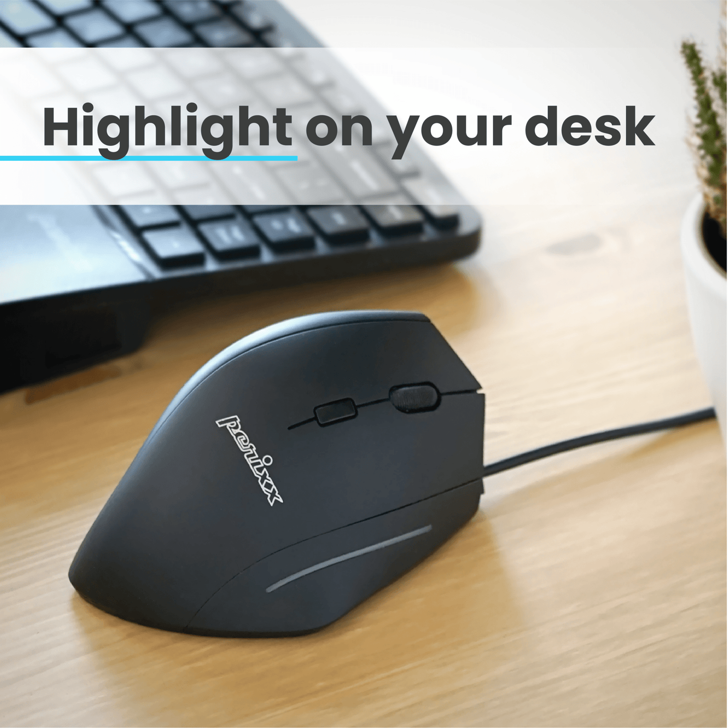 PERIMICE-508 - Wired Ergonomic Vertical Mouse with Programmable Buttons - Perixx Europe