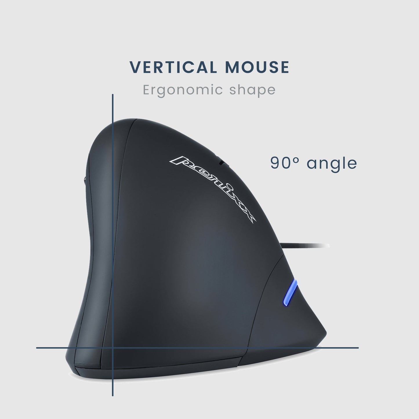 PERIMICE-508 - Wired Ergonomic Vertical Mouse with Programmable Buttons - Perixx Europe