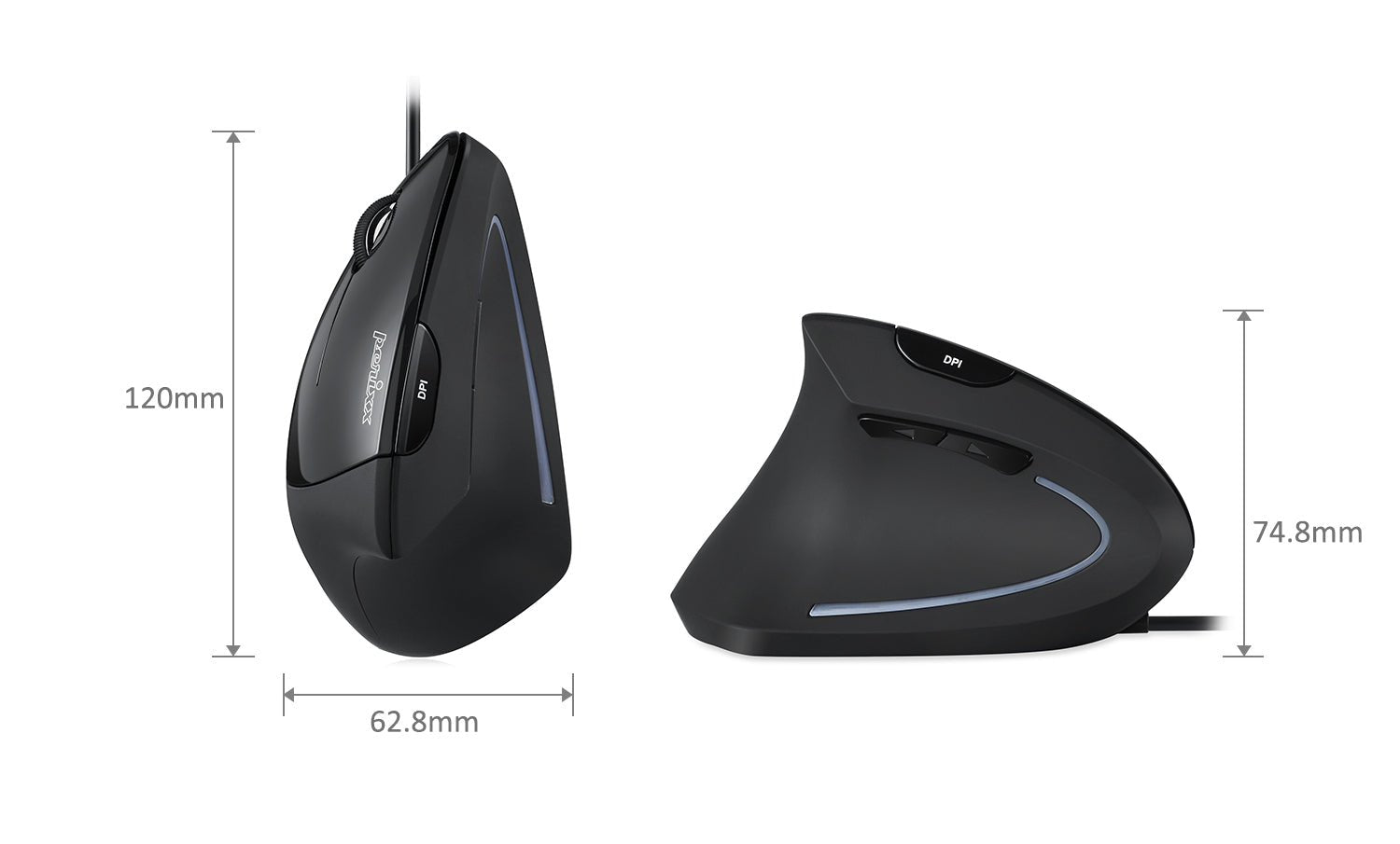 PERIMICE-513 L - Wired Left-Handed Ergonomic Vertical Mouse - Perixx Europe