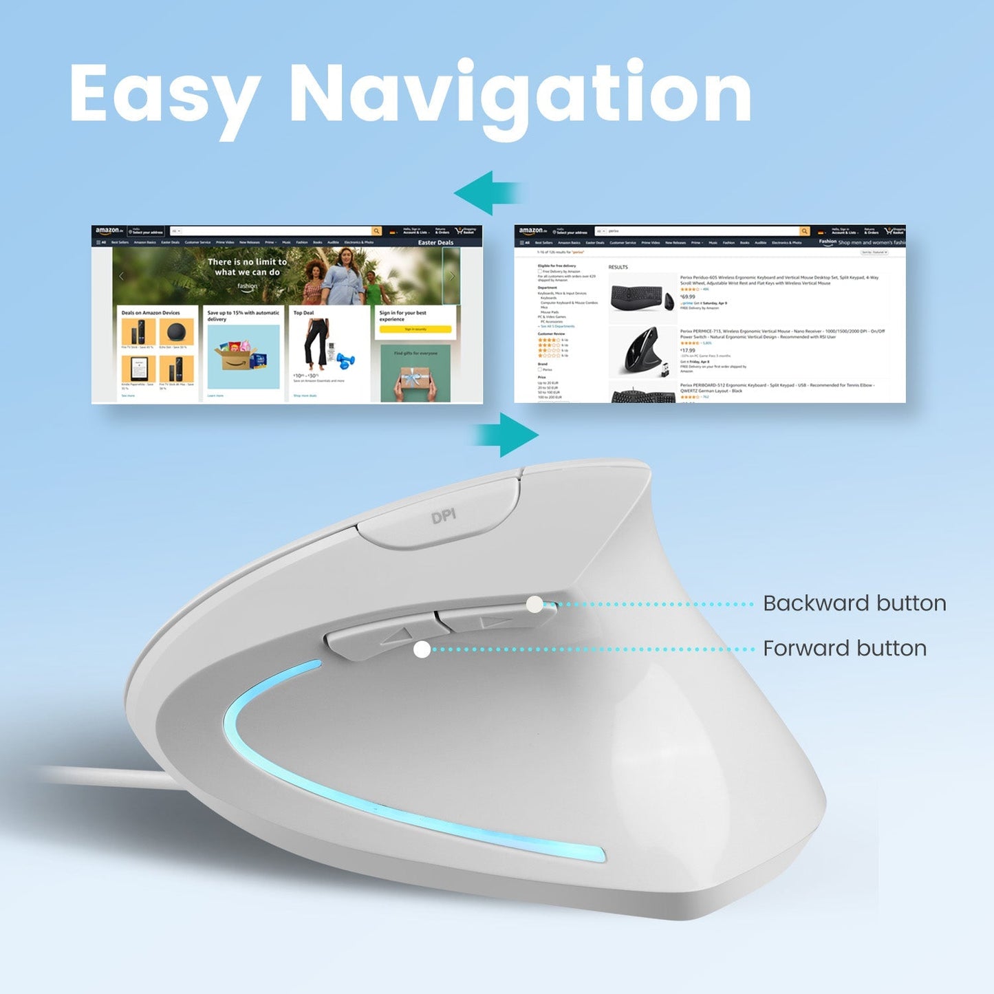 PERIMICE-513 - Wired Ergonomic Vertical Mouse - Perixx Europe