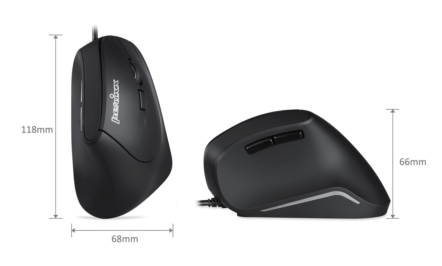 PERIMICE-515 II - Wired Ergonomic Vertical Mouse For Medium To Large Hand-Size - Perixx Europe