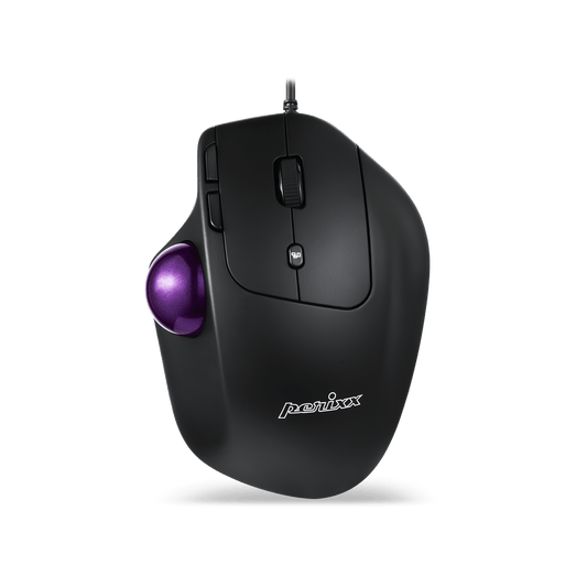 PERIMICE-520 - Wired Ergonomic Vertical Trackball Mouse Adjustable Angle Programmable Buttons - Perixx Europe