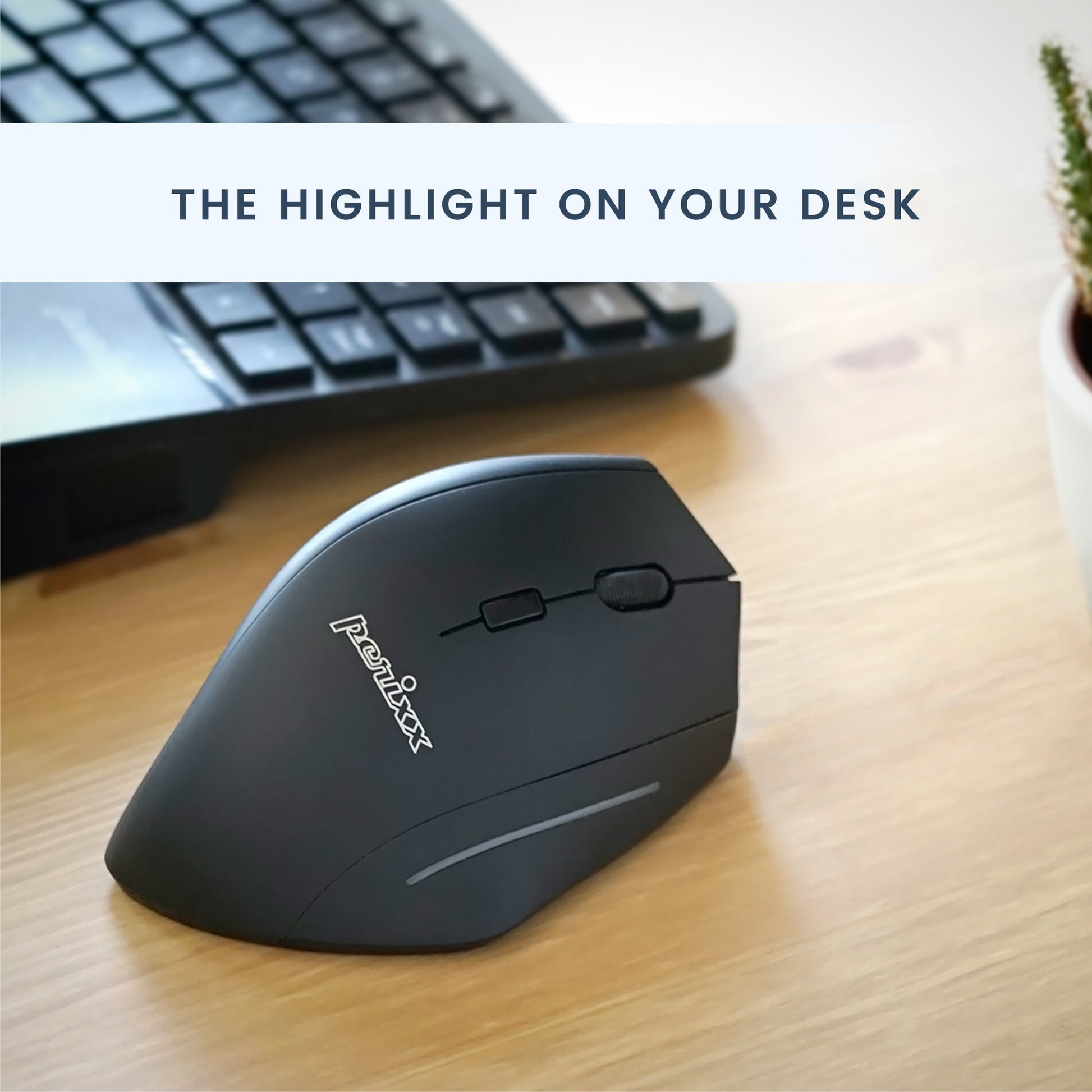 PERIMICE-608 - Wireless Ergonomic Vertical Mouse Programmable Buttons - Perixx Europe