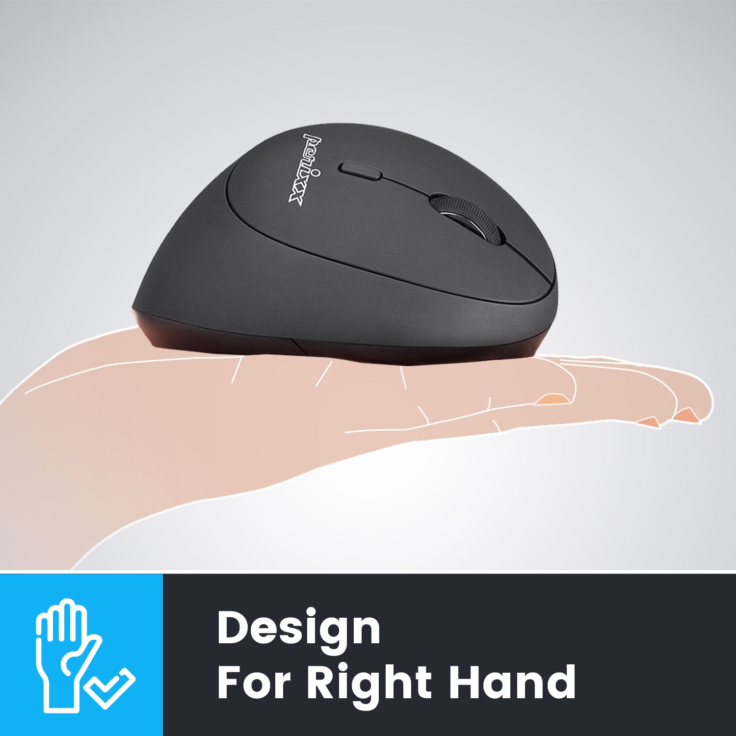 PERIMICE-619 - Wireless Ergonomic Vertical Mouse with Silent Click and Small Design- Multi-Device - Perixx Europe