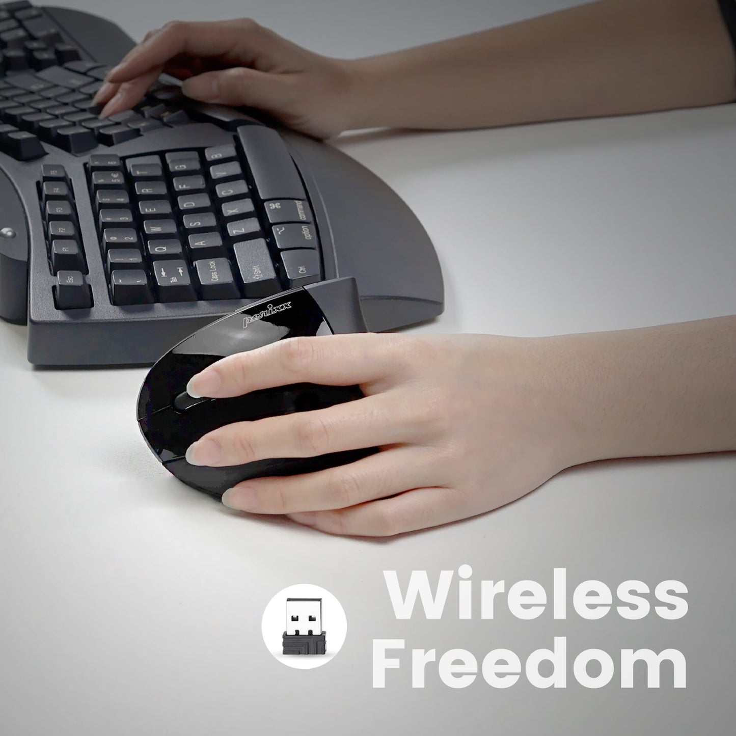 PERIMICE-713 L - Left-handed Wireless Ergonomic Vertical Mouse - Perixx Europe