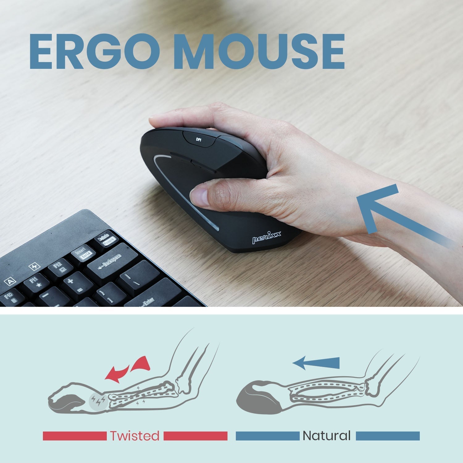 PERIMICE - 713 Wireless Ergonomic Vertical Mouse - Perixx Europe