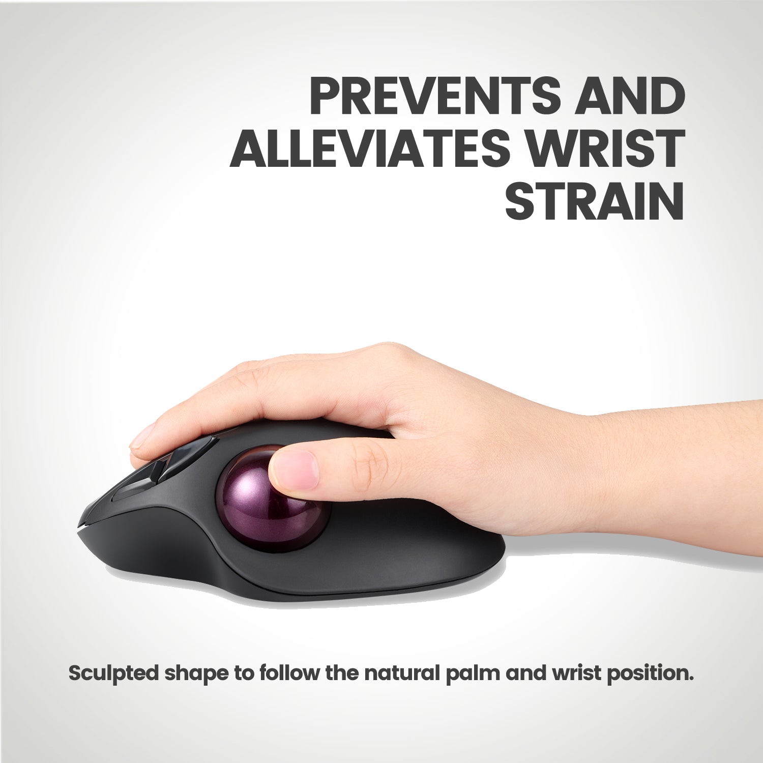 PERIMICE-717 - Wireless Ergonomic Vertical Trackball Mouse Programmable Buttons - Perixx Europe