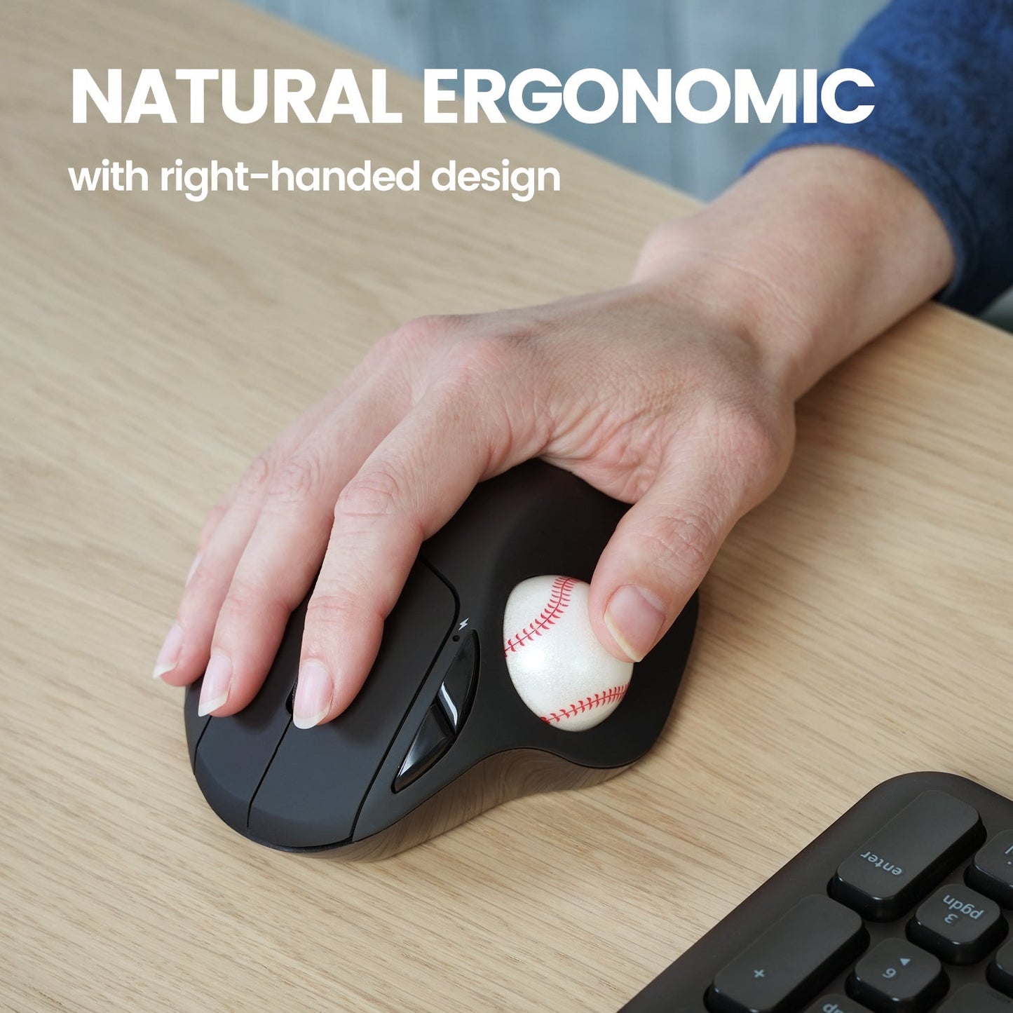 PERIMICE - 717 Wireless Ergonomic Vertical Trackball Mouse with Pointing Feature - 5 Programmable Buttons - Perixx Europe