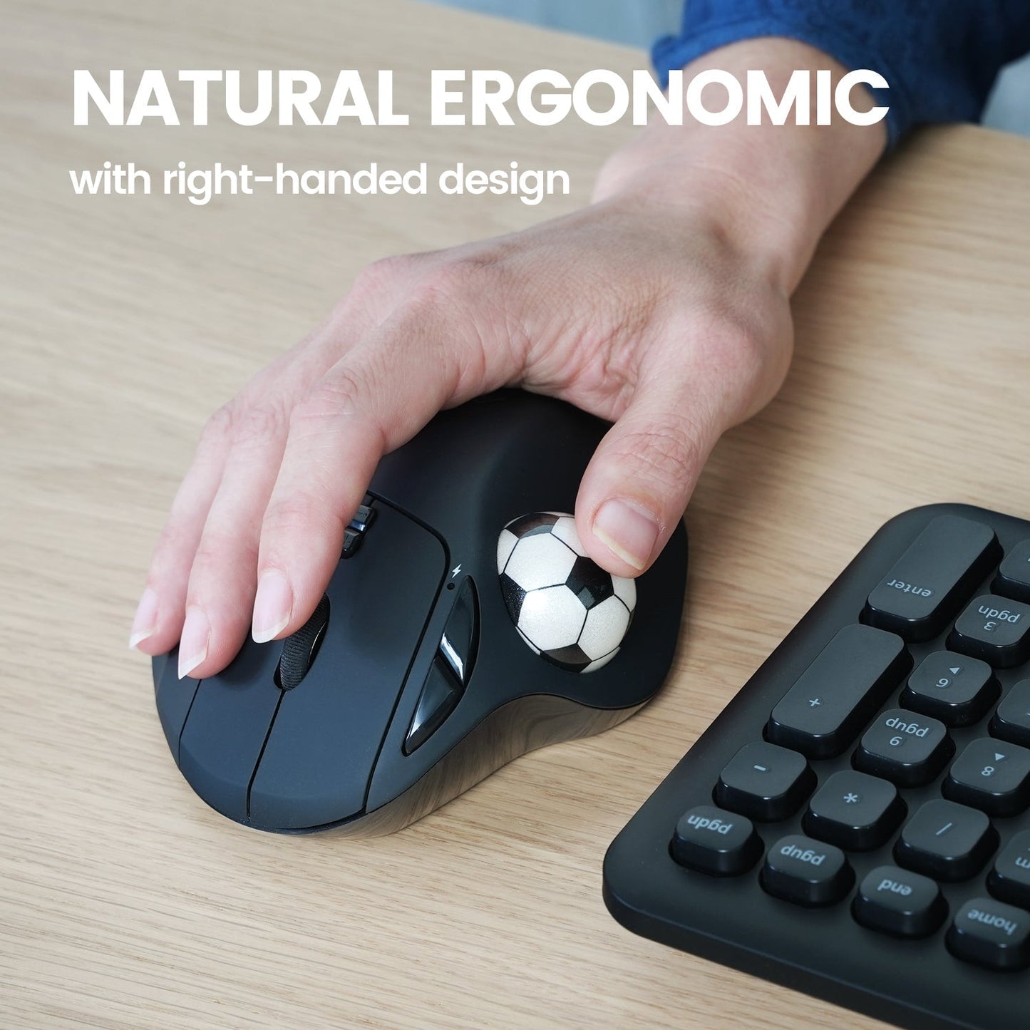 PERIMICE - 717 Wireless Ergonomic Vertical Trackball Mouse with Pointing Feature - 5 Programmable Buttons - Perixx Europe