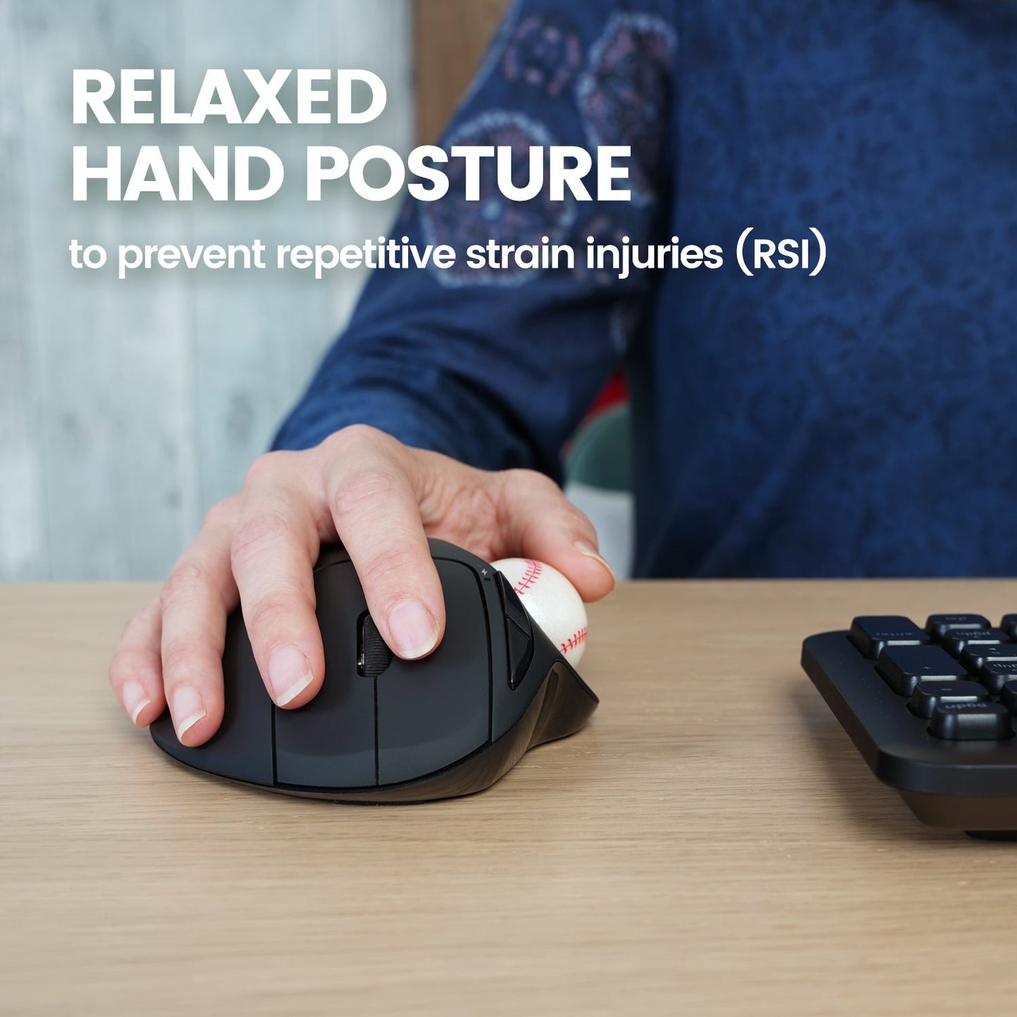 PERIMICE - 717 Wireless Ergonomic Vertical Trackball Mouse with Pointing Feature - 5 Programmable Buttons - Perixx Europe