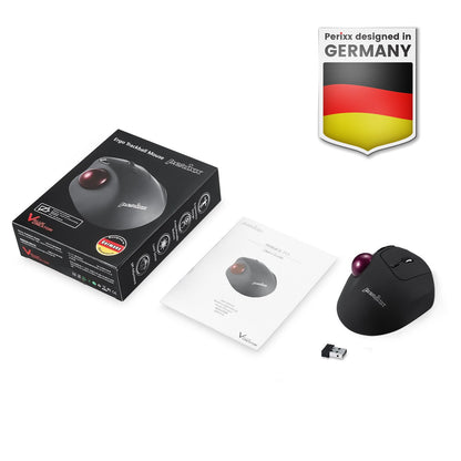 PERIMICE - 717 Wireless Ergonomic Vertical Trackball Mouse with Pointing Feature - 5 Programmable Buttons - Perixx Europe