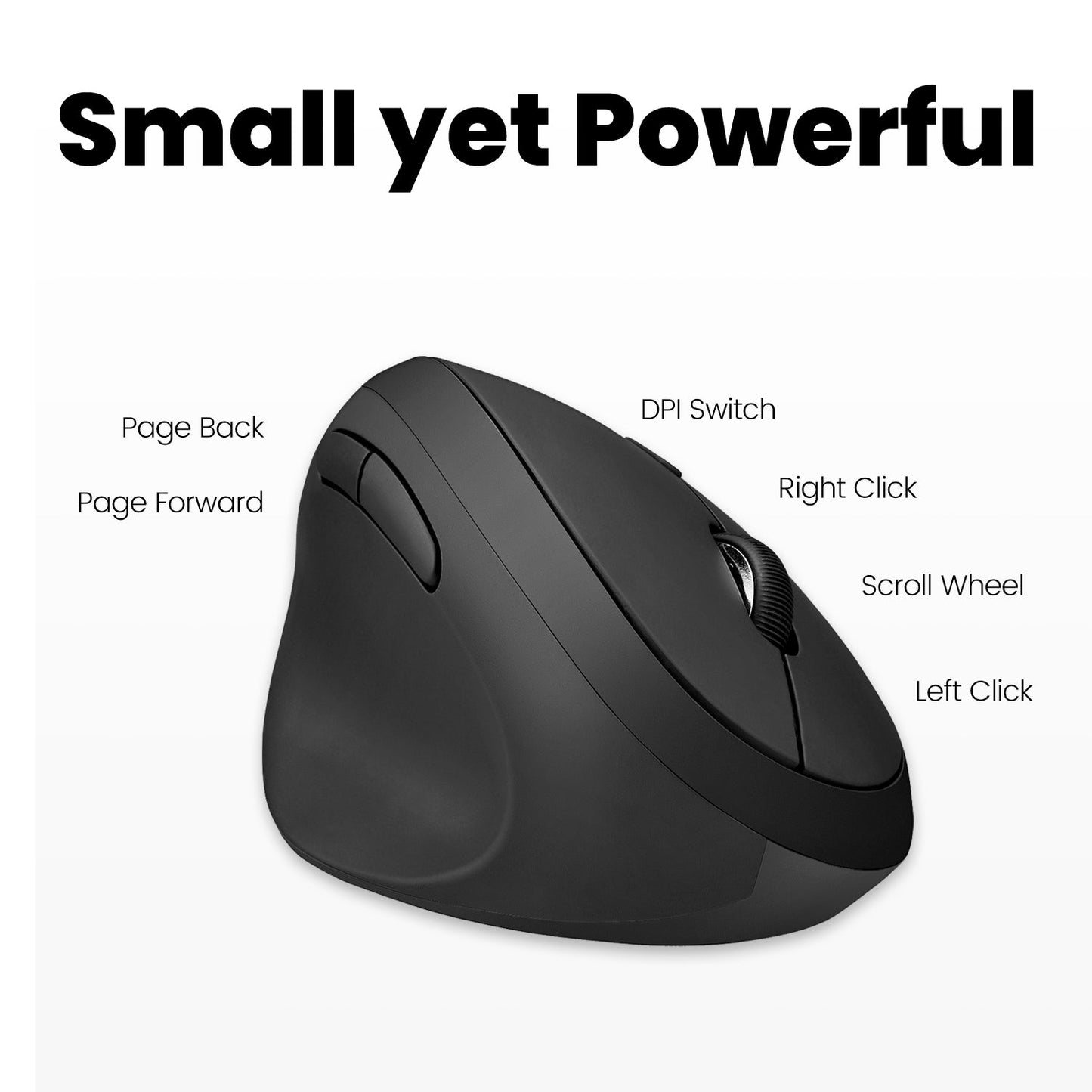 PERIMICE-719L - Left-handed Wireless Ergonomic Mouse Smaller Hand Size Silent Click - Perixx Europe