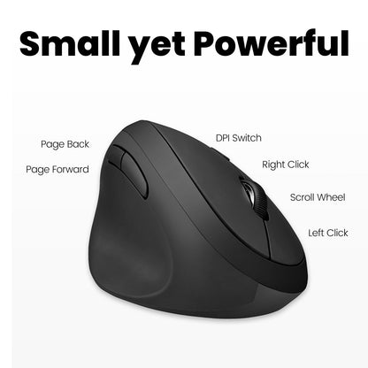 PERIMICE-719L - Left-handed Wireless Ergonomic Mouse Smaller Hand Size Silent Click - Perixx Europe