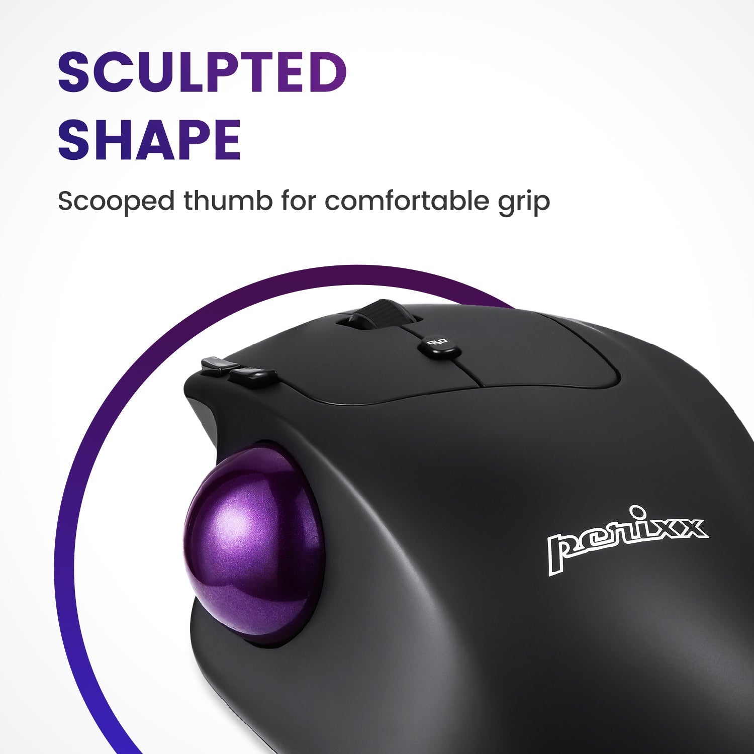 PERIMICE-720 - Wireless Bluetooth Ergonomic Vertical Trackball Mouse - Perixx Europe