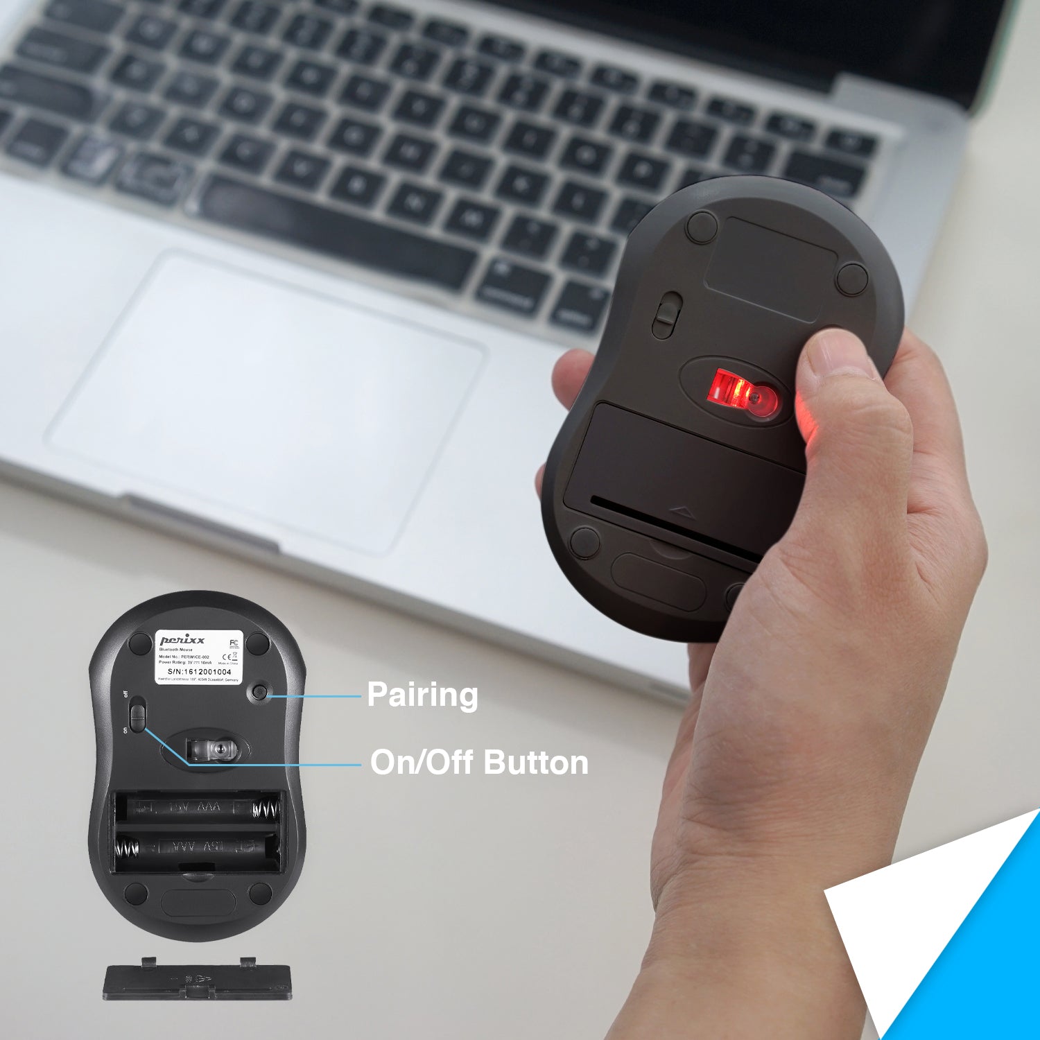 PERIMICE-802 B - Bluetooth Mini Mouse 1000 DPI - Perixx Europe