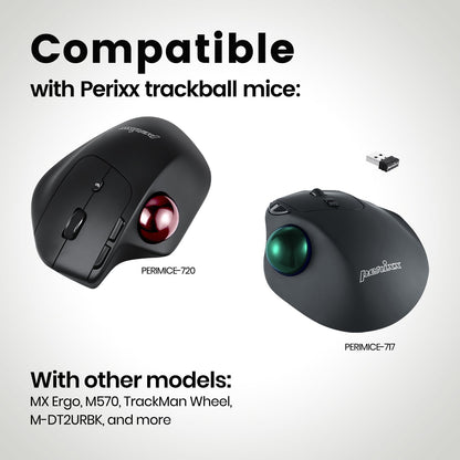 PERIPRO - 303 - 2 Glossy 34mm Trackballs Set - Perixx Europe