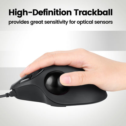 PERIPRO-303 GBK - Glossy Black 34mm Trackball - Perixx Europe