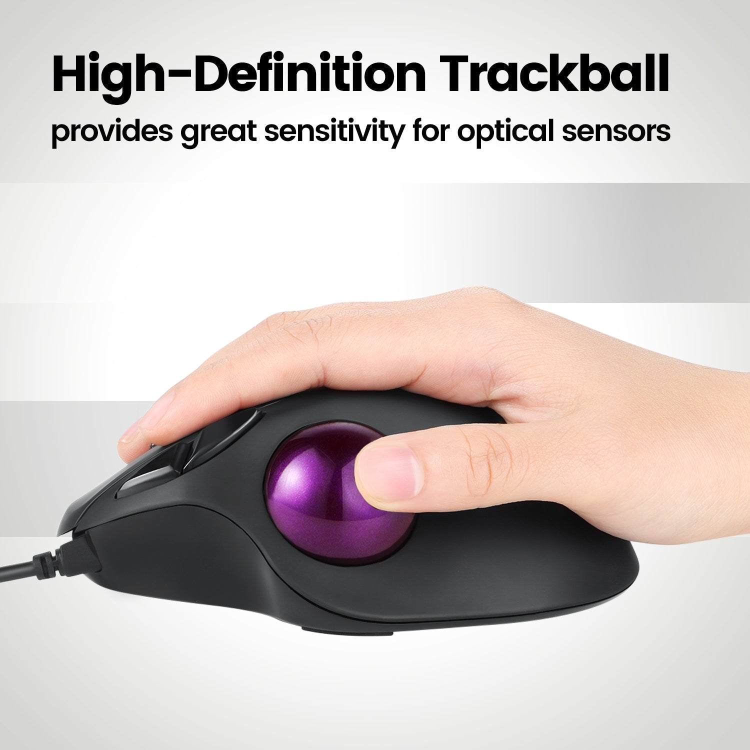 PERIPRO-303 GP- Glossy Purple 34mm Trackball - Perixx Europe