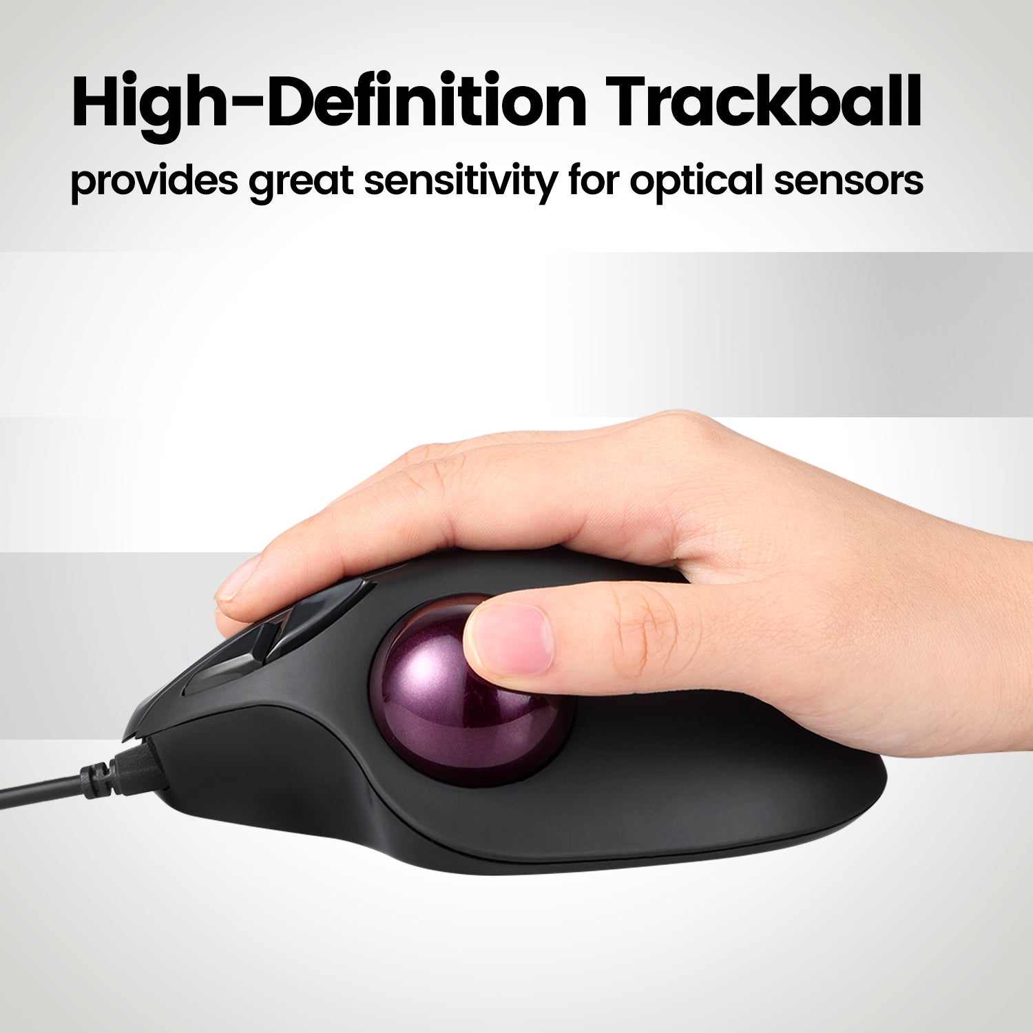 PERIPRO-303 GR - Glossy Red 34mm Trackball - Perixx Europe