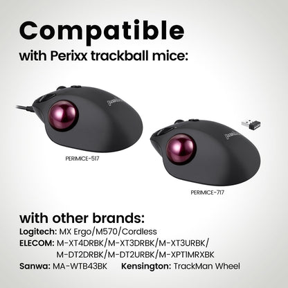 PERIPRO-303 GR - Glossy Red 34mm Trackball - Perixx Europe