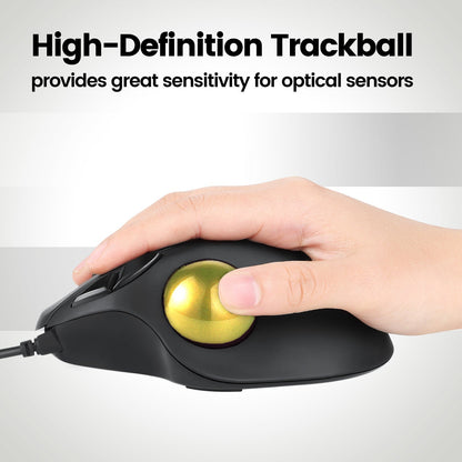 PERIPRO-303 GYL - Glossy Yellow 34mm Trackball - Perixx Europe