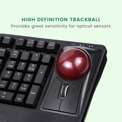 PERIPRO-304 GLR- Glossy Red 55 mm Trackball - Perixx Europe