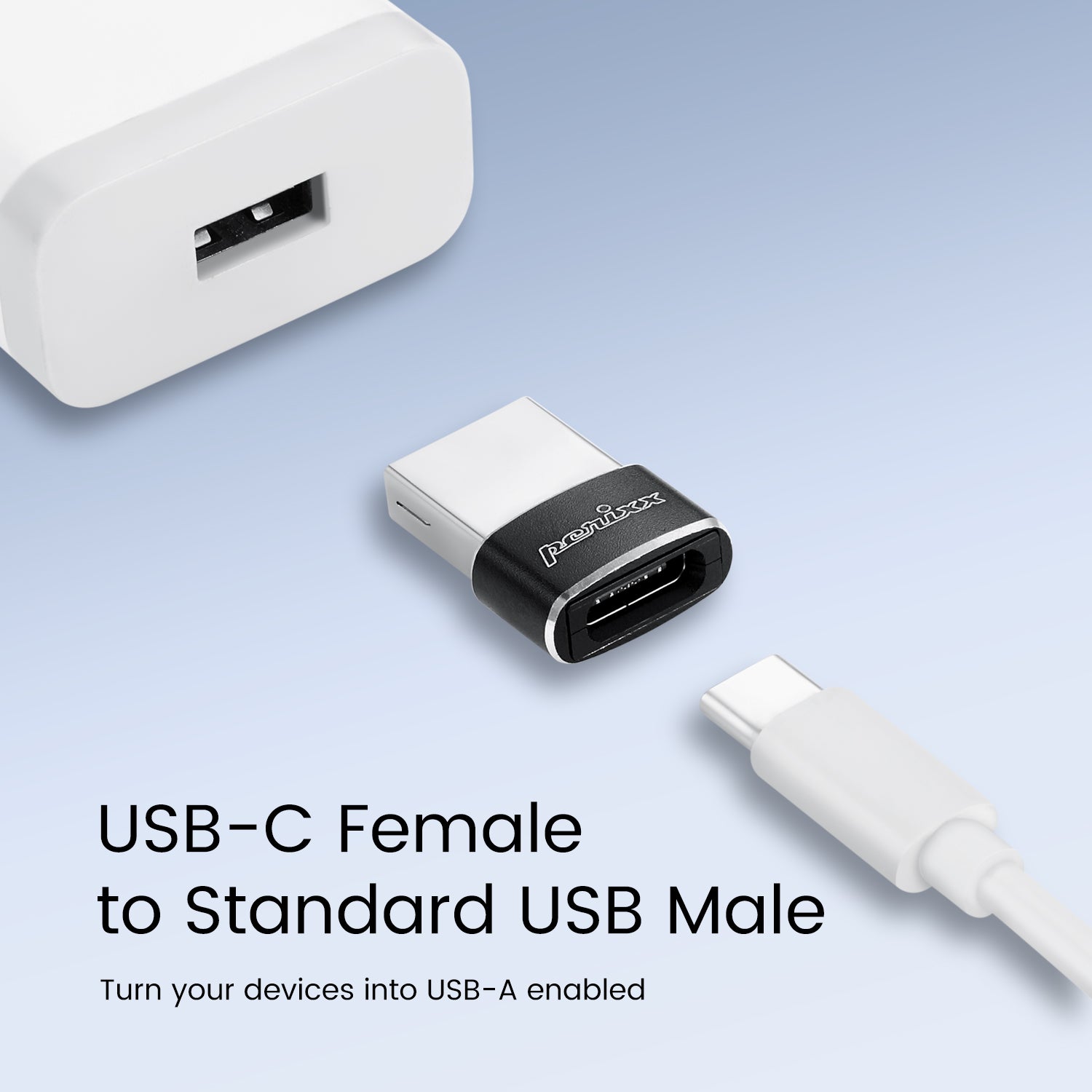 PERIPRO-408 USB C Female to USB A Male Adapter - Perixx Europe